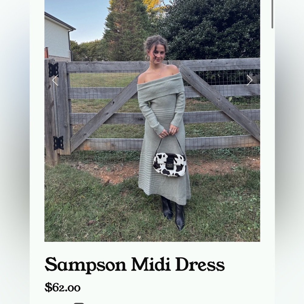 Revenge Clothing Green Off-Shoulder Midi Dress